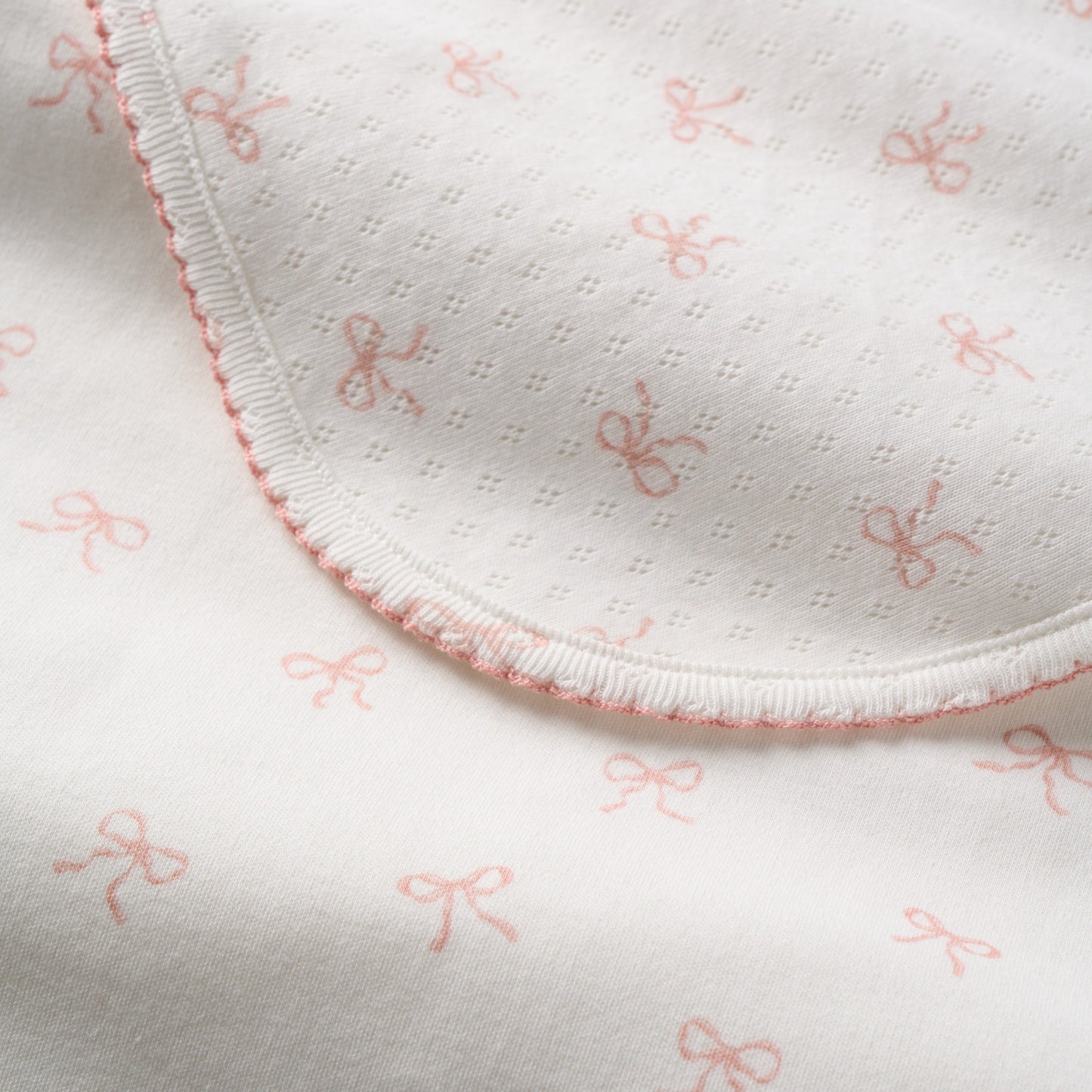 Pink Bow Print Organic Double Layer Swaddle Blanket