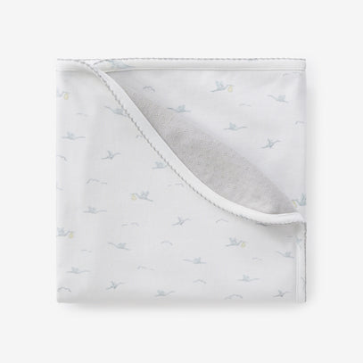 Stork Print Organic Double Layer Swaddle Blanket