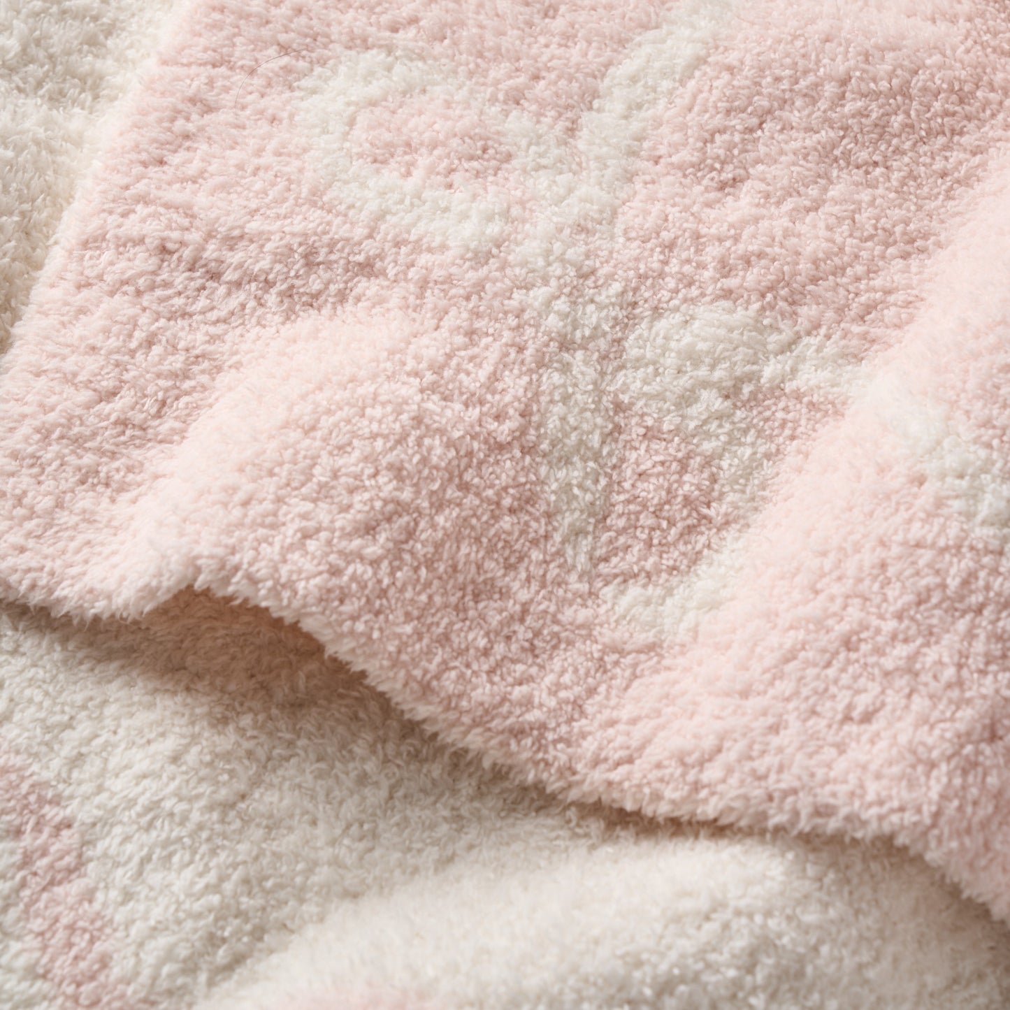 Pink Bows Feather Knit Baby Blanket