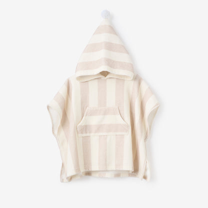 Taupe Cabana Stripe Terry Poncho