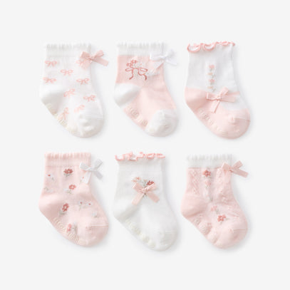 Fleur de Provence Non Slip Baby Socks 6 pk