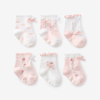 Fleur de Provence Non Slip Baby Socks 6 pk
