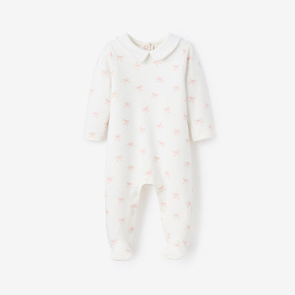 Pink Bow Double Knit Peter Pan Collar Jumpsuit