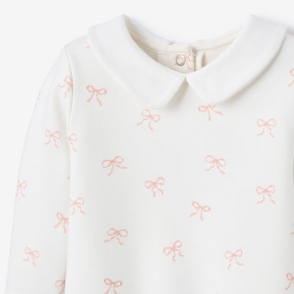 Pink Bow Double Knit Peter Pan Collar Jumpsuit