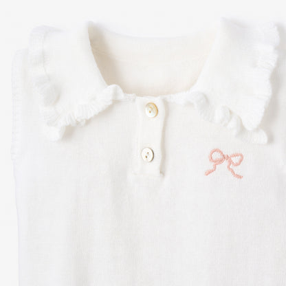 Fleur de Provence Knit Polo + Swiss Dot Bloomer Set