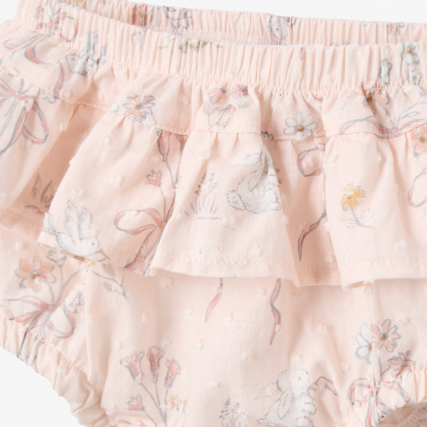 Fleur de Provence Knit Polo + Swiss Dot Bloomer Set