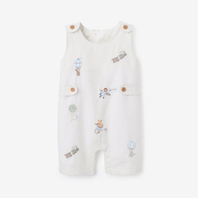 Up & Away Embroidered Gray Seersucker Jon Jon