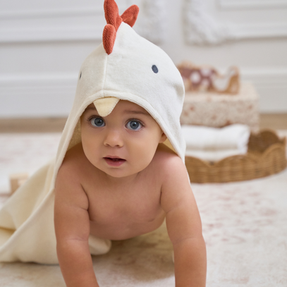 Rooster Hooded Baby Bath Wrap