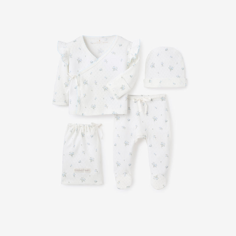 English Rose Organic Cotton 3Pc Layette Set