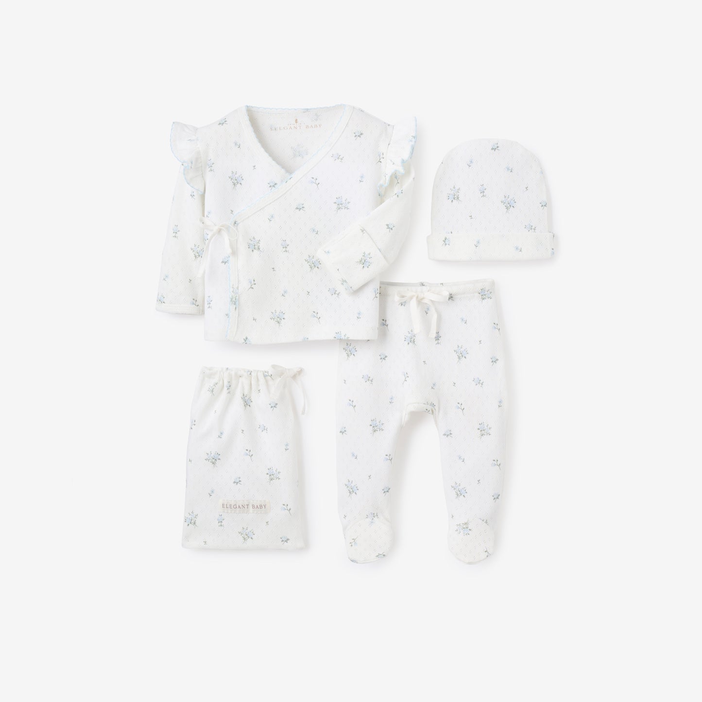English Rose Organic Cotton 3Pc Layette Set