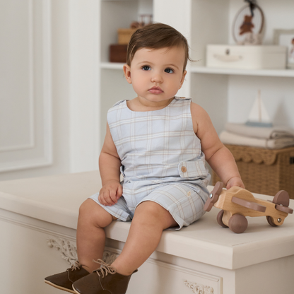 Blue Gray Plaid Jon Jon