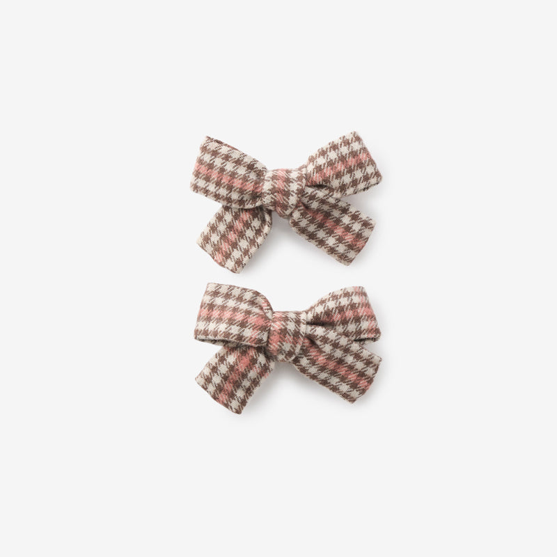 Plaid Bow Clip Set