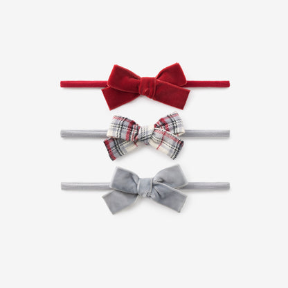 Langley Tartan + Velvet Headband Set 3 pk