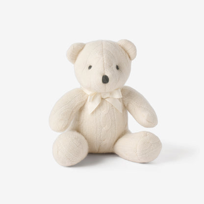 Cream 100% Cashmere Cable Bear
