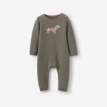 Dog Knit Baby Jumpsuit