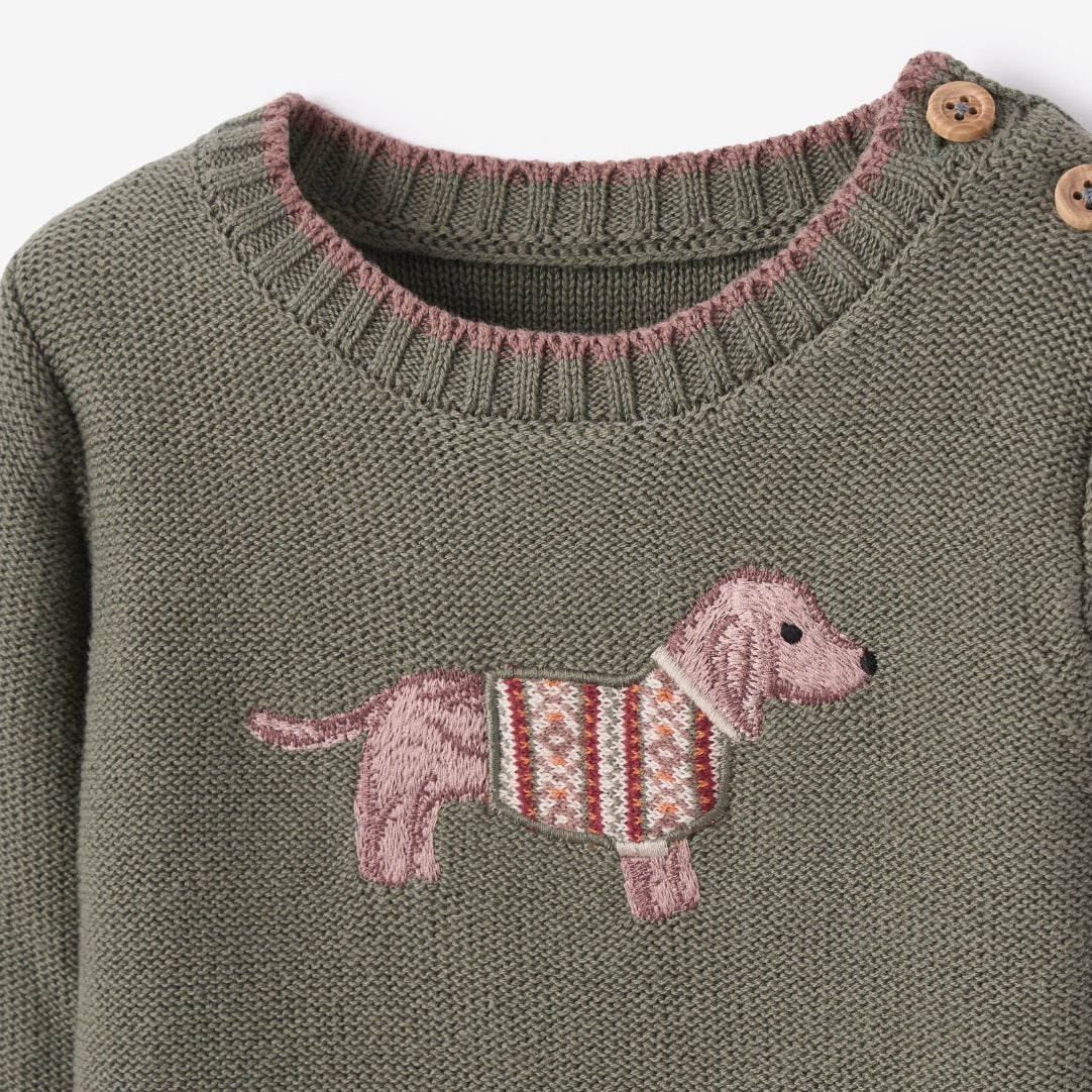 Dog Knit Baby Jumpsuit view 4