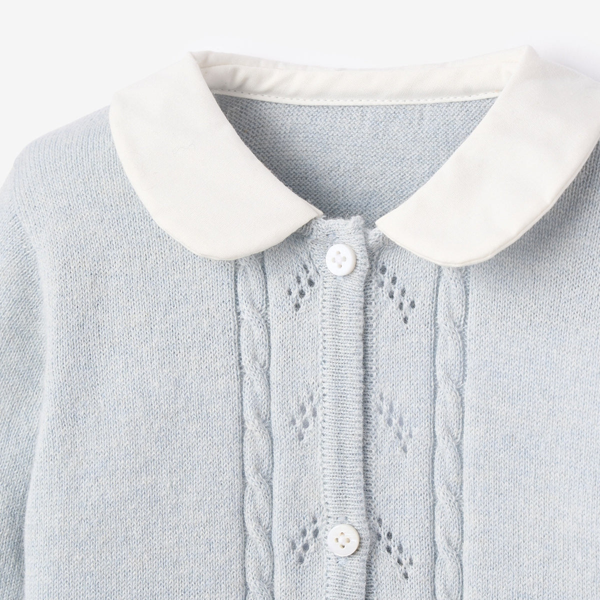 zoomed in Pale Blue Cashmere Cotton Jumpsuit view 4