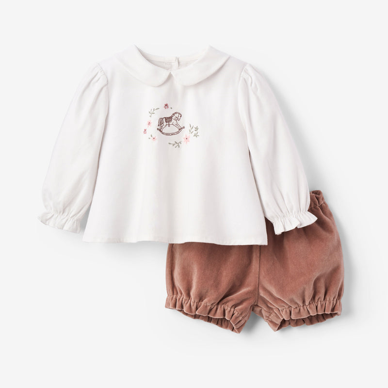 Stable Gardens Embroidered Top + Bloomer