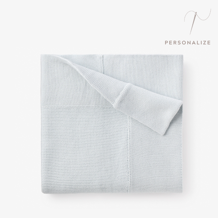 Pale Blue Sofia + Finn Knit Baby Blanket