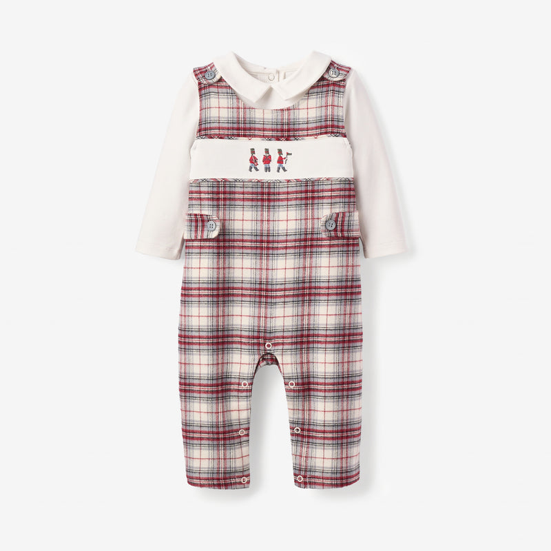 Toy Soldier Embroidered Langley Tartan Jon Jon + Shirt Set