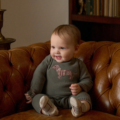 Dog Knit Baby Jumpsuit