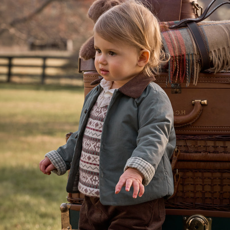 Fair Isle Sweater Vest + Corduroy Pants Set