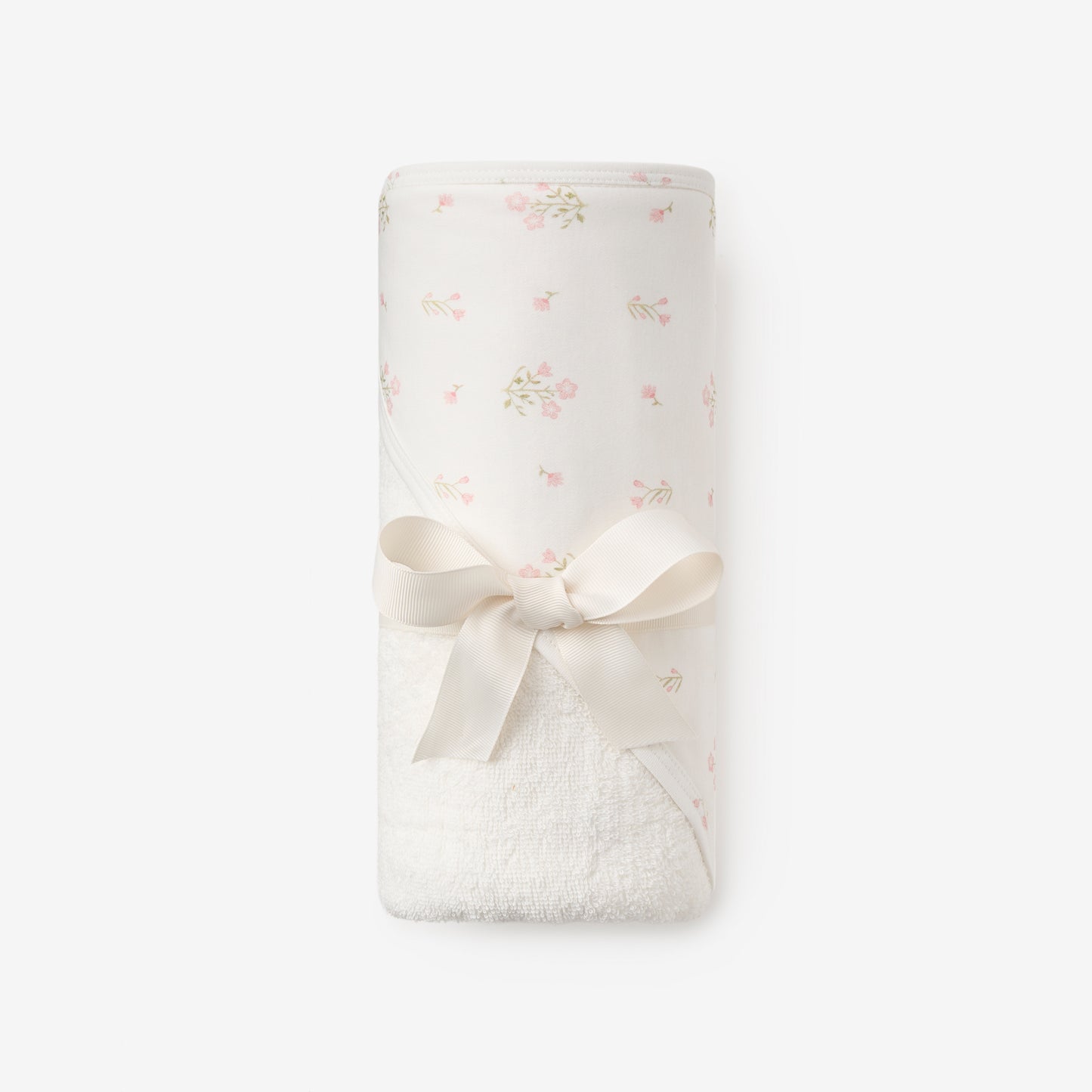 zoomed in Folklore Floral Print Bath Wrap view 4