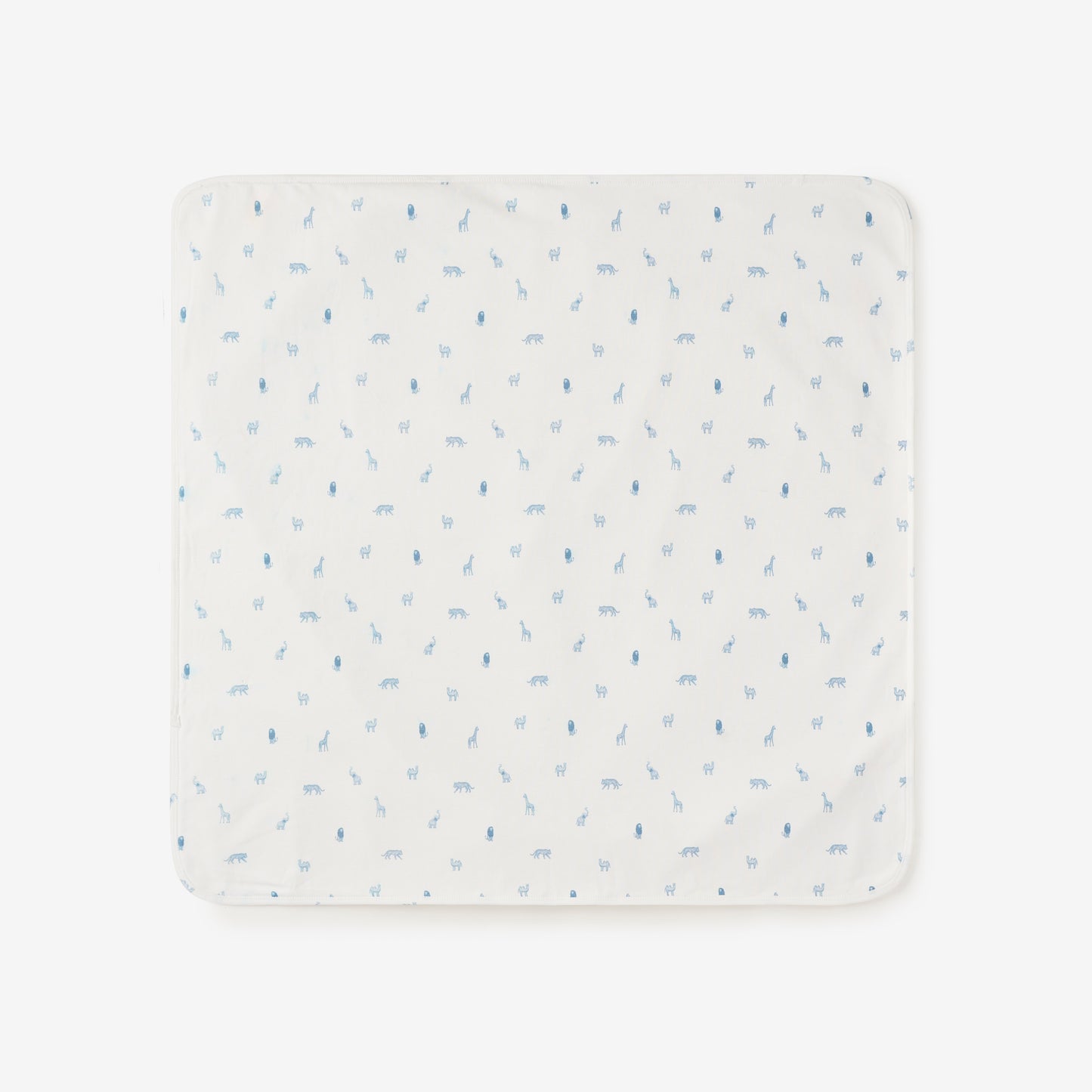 zoomed in Blue Safari Print Bath Wrap view 4