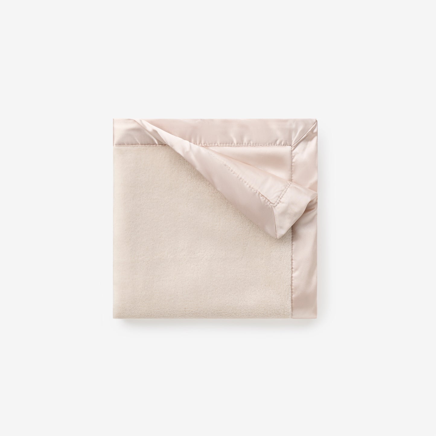 Taupe Satin Trim Flannel Fleece Baby Security Blanket