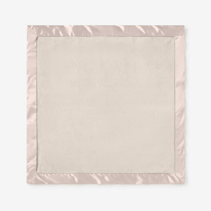 Taupe Satin Trim Flannel Fleece Baby Security Blanket