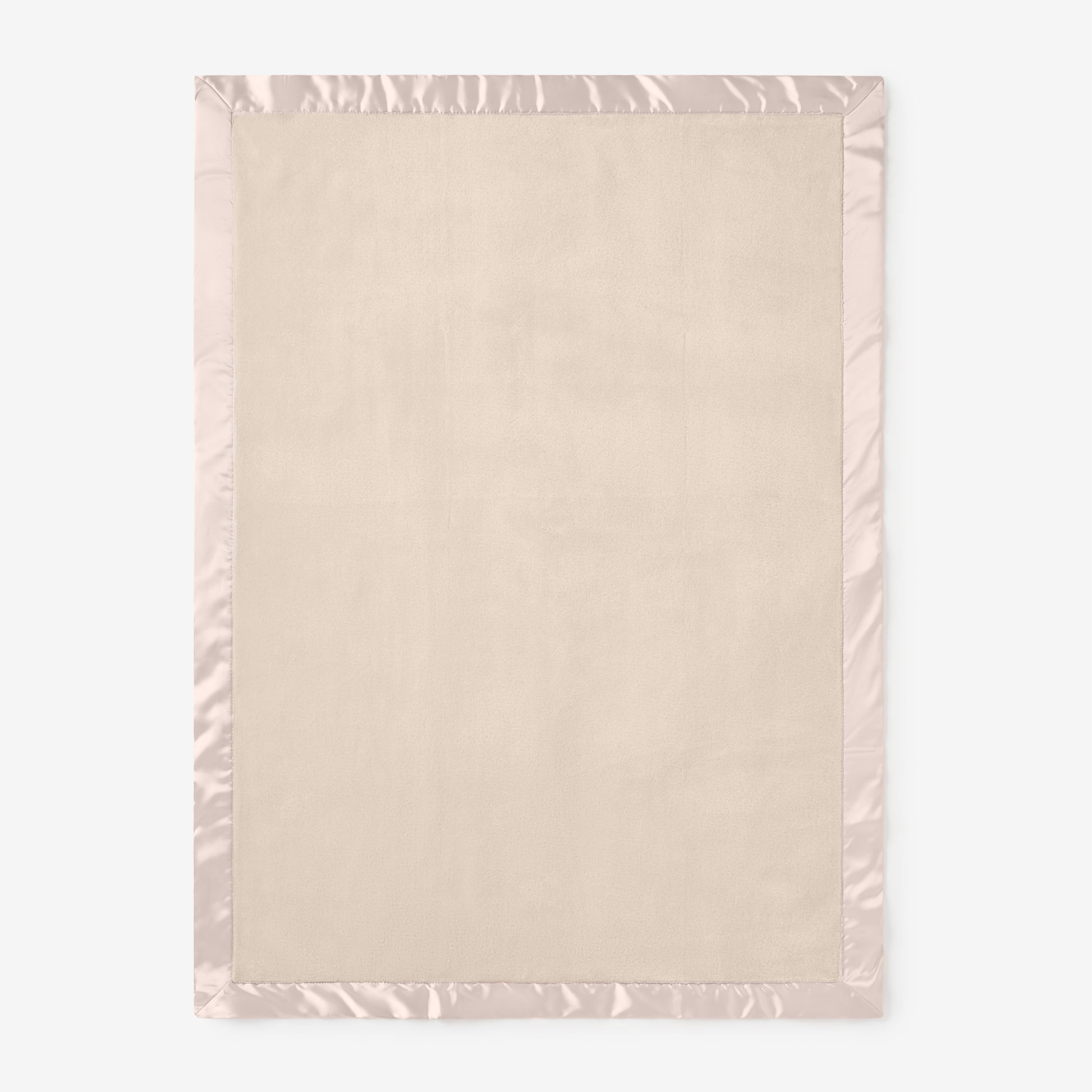 Taupe Satin Trim Flannel Fleece Baby Stroller Blanket view 3