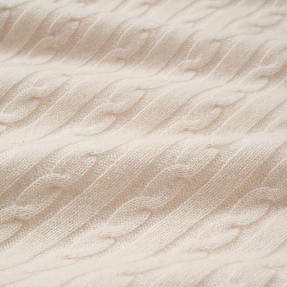 Cream 100% Cashmere Cable Baby Blanket view 3