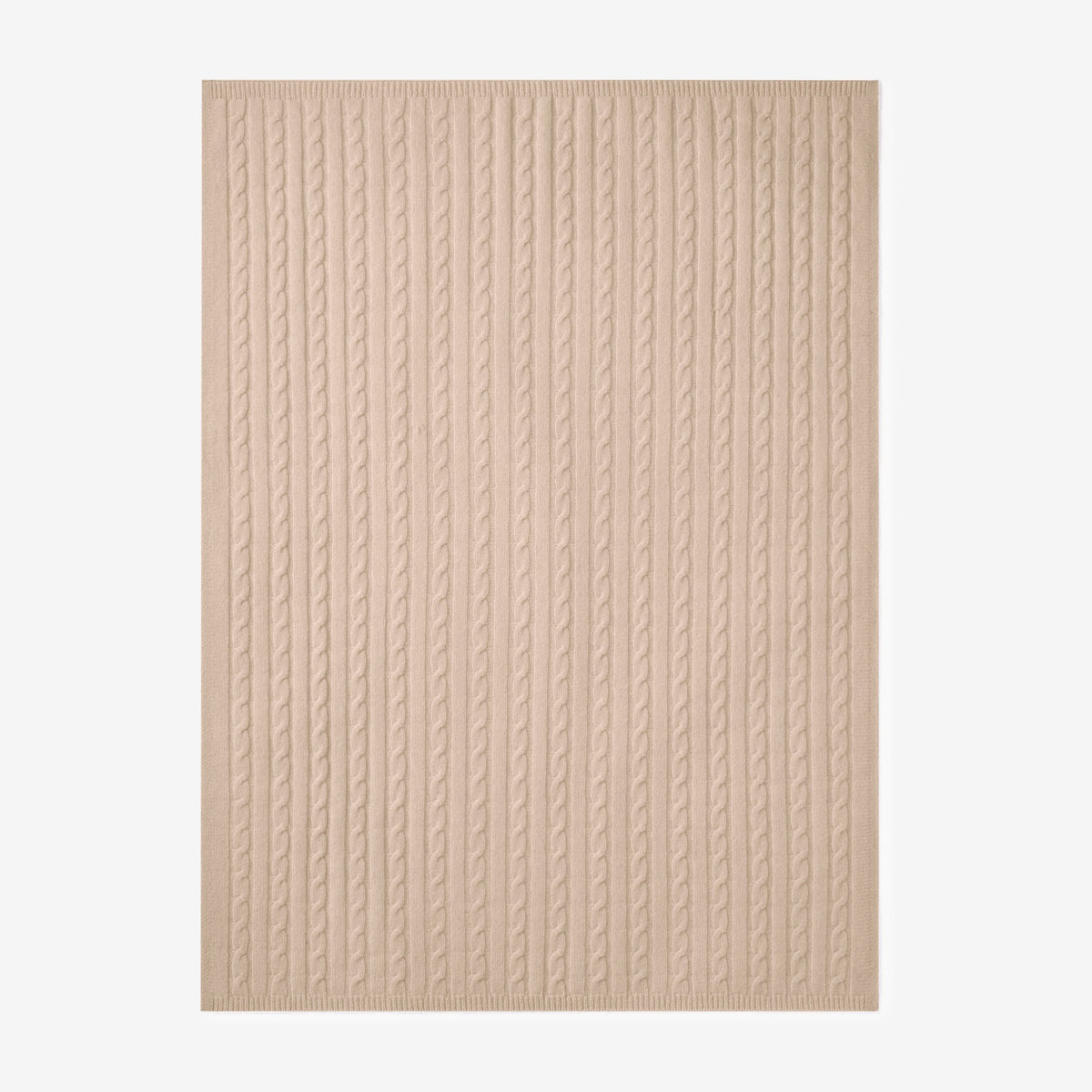 Camel 100% Cashmere Cable Baby Blanket view 5