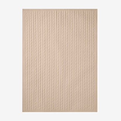 Camel 100% Cashmere Cable Baby Blanket