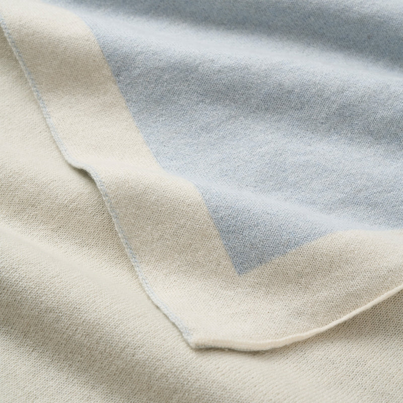 Pale Blue Cashmere-Cotton Baby Blanket
