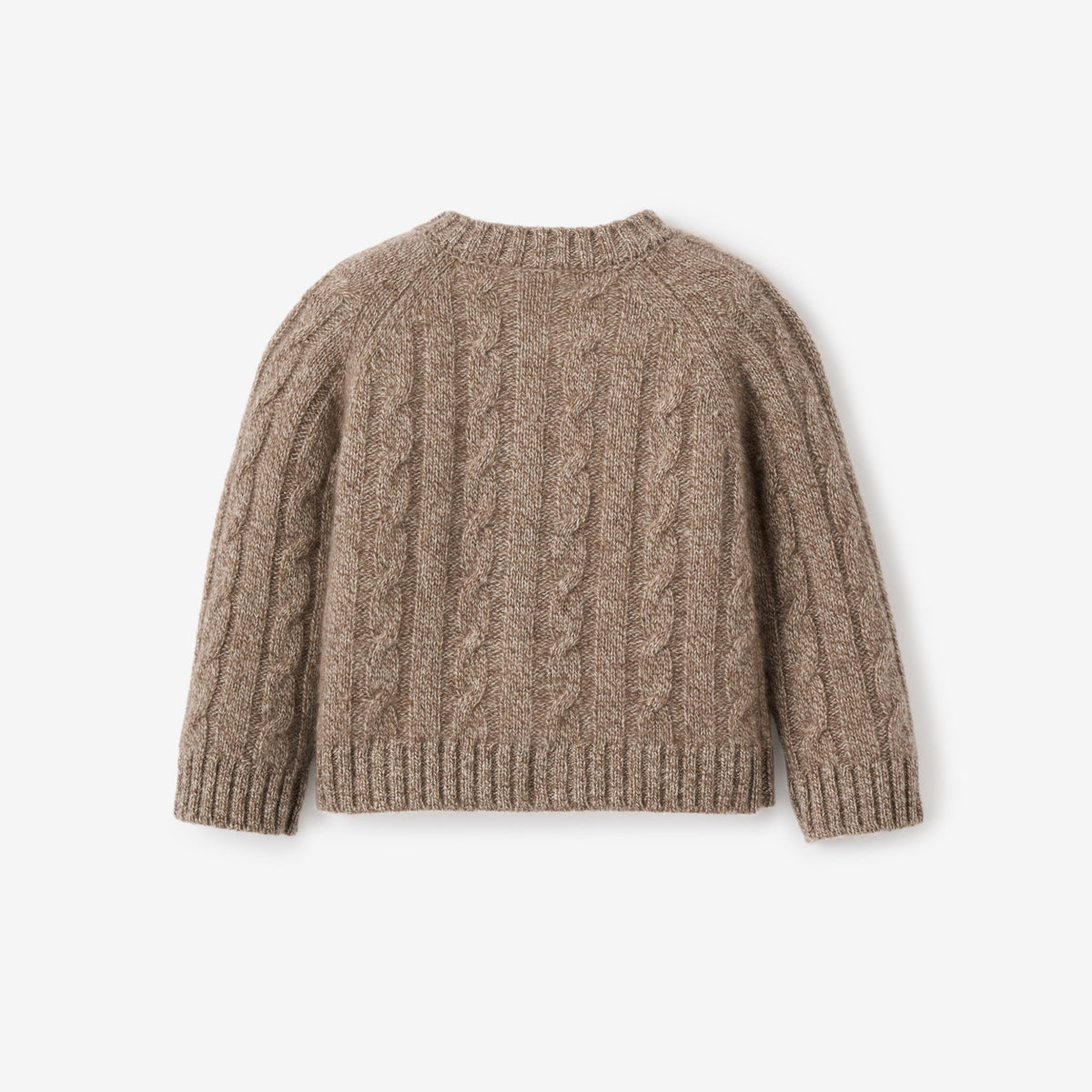 Marled Brown 100% Cashmere Knit Baby Cardigan view 8