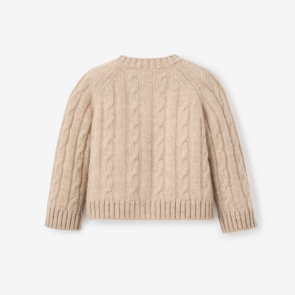 Camel 100% Cashmere Knit Baby Cardigan