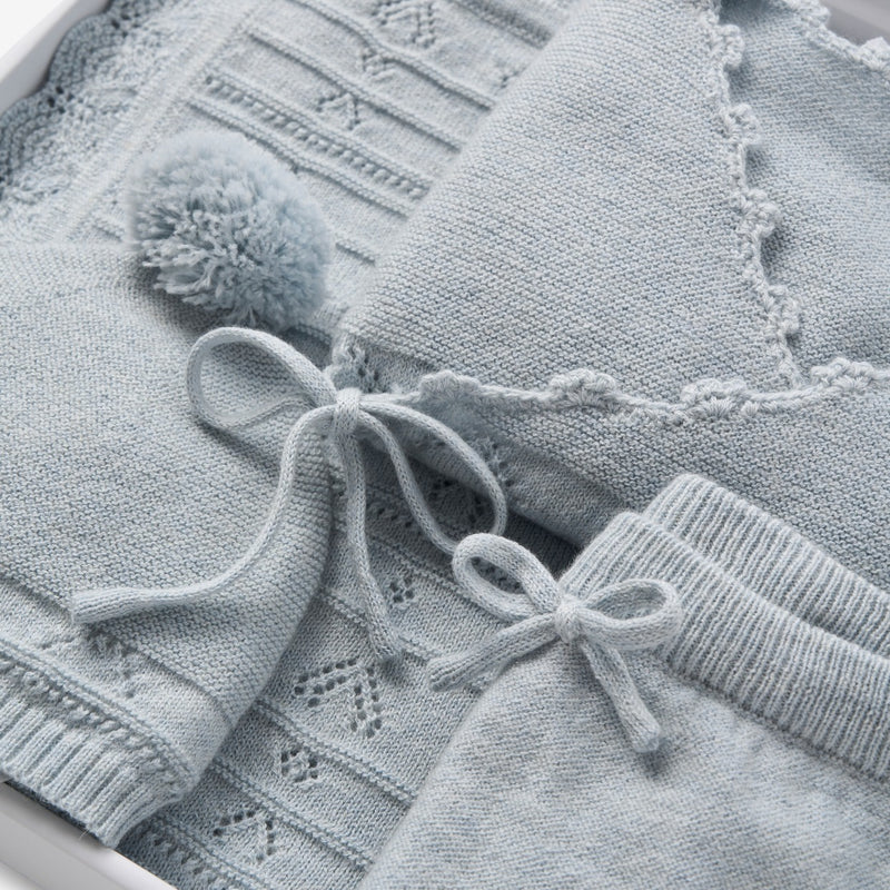 Pale Blue Cashmere Cotton Take Me Home Set
