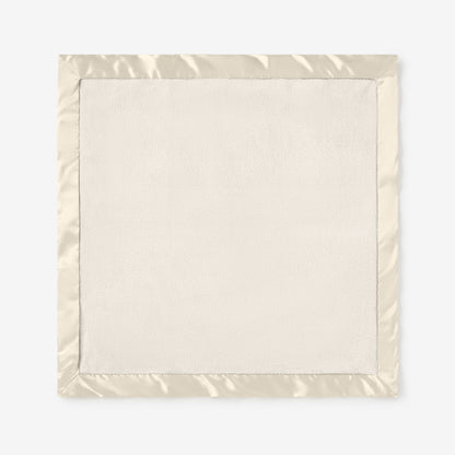 Cream Satin Trim Flannel Fleece Baby Security Blanket