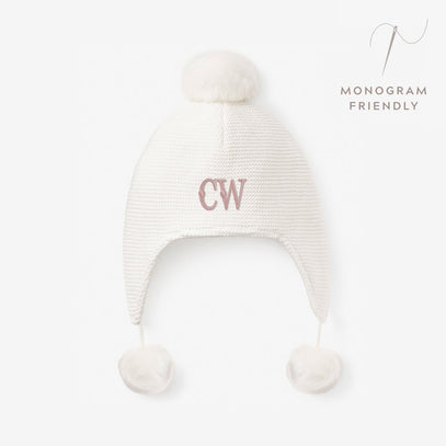 Sofia & Finn White Pom Pom Baby Hat
