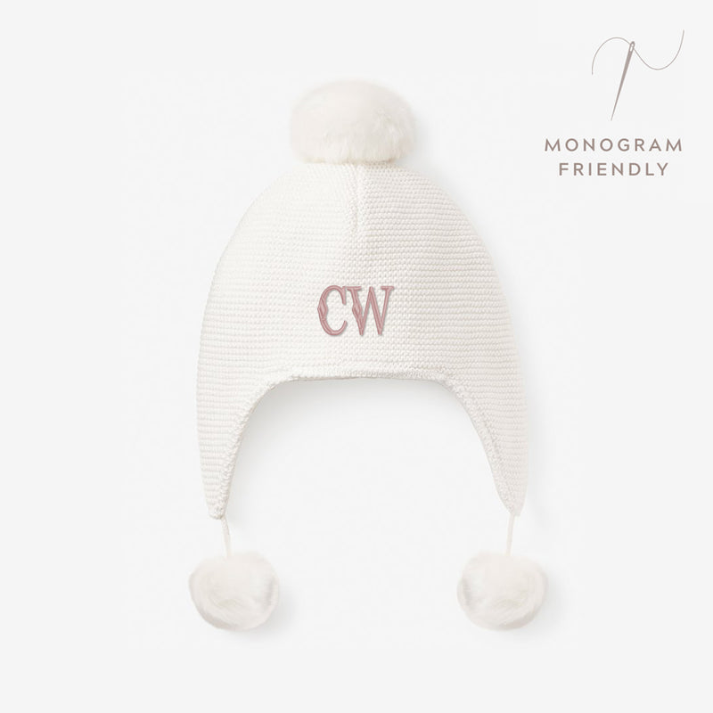 Sofia & Finn White Pom Pom Baby Hat