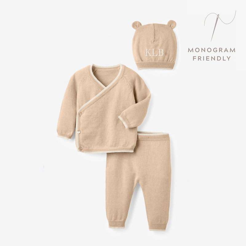 Camel Cashmere-Cotton Baby Layette Set