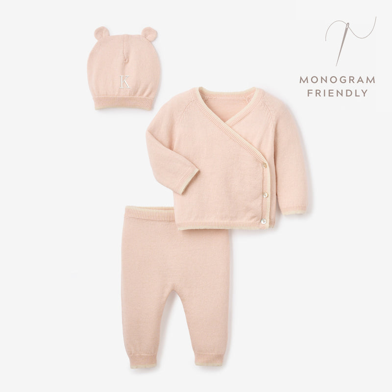 Pink Cashmere-Cotton Baby Layette Set