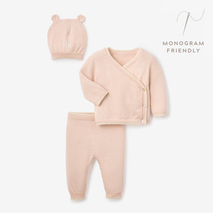 Pink Cashmere-Cotton Baby Layette Set
