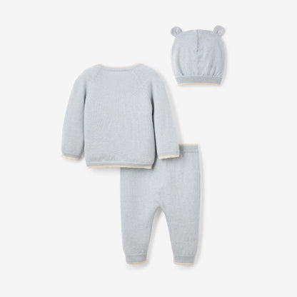 Pale Blue Cashmere-Cotton Baby Layette Set