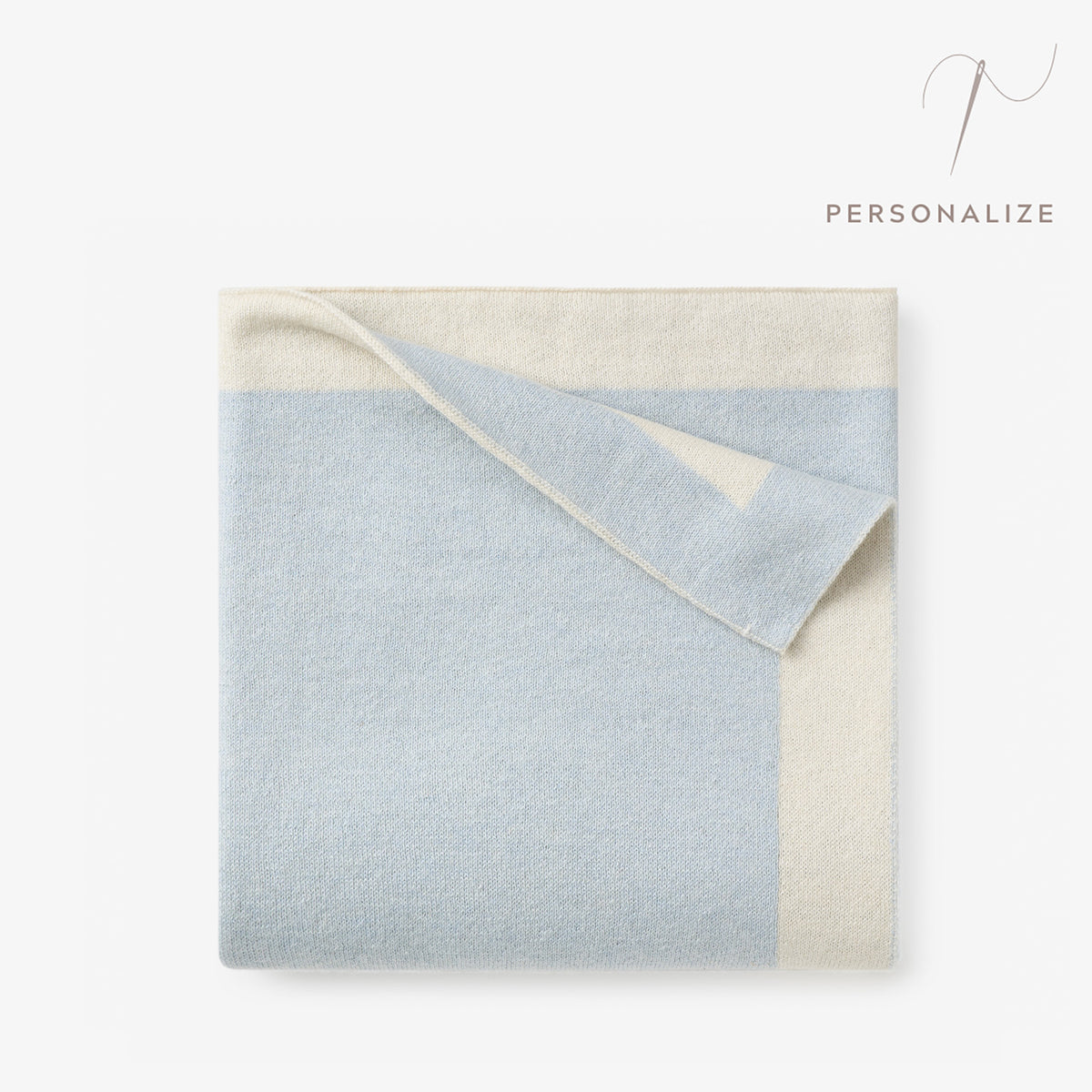 Pale Blue Cashmere-Cotton Baby Blanket view 1