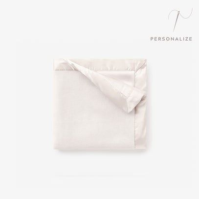 White Satin Trim Flannel Fleece Baby Security Blanket