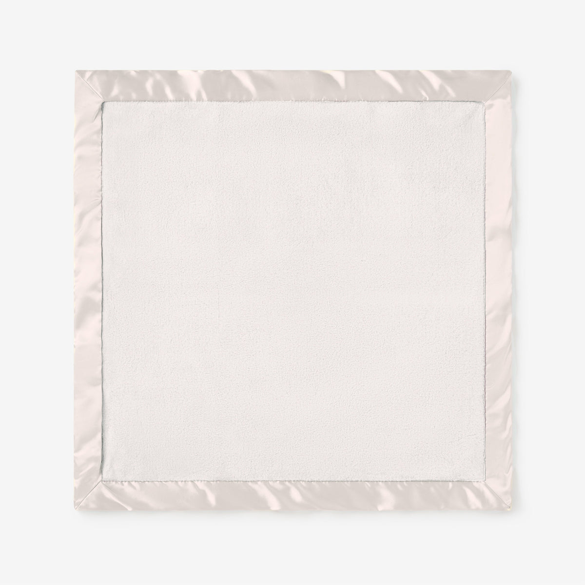 White Satin Trim Flannel Fleece Baby Security Blanket view 3