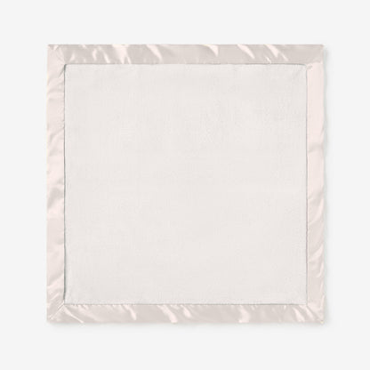 White Satin Trim Flannel Fleece Baby Security Blanket