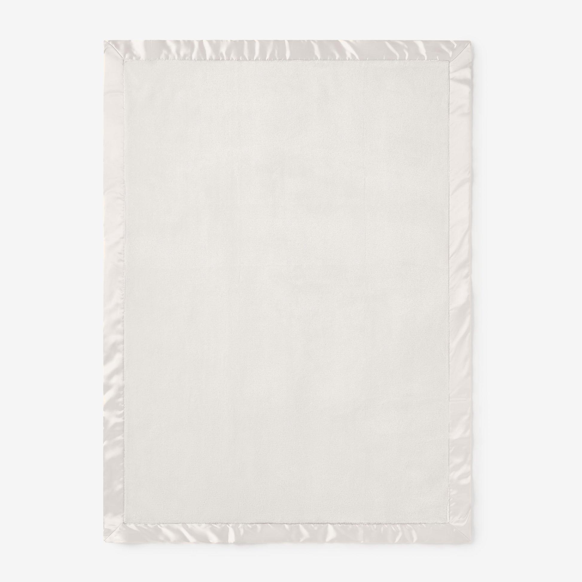 White Satin Trim Flannel Fleece Baby Stroller Blanket view 3
